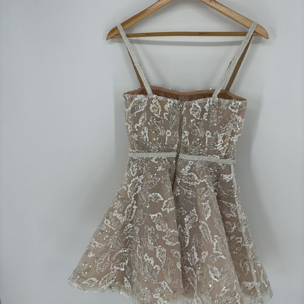 Bronx and Banco Midnight Bridal Sequin Mini Dress in White - Picture 2 of 3
